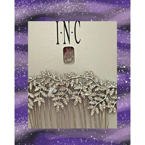 INC International Concepts Silver-Tone Pave Floral Vine Hair Comb